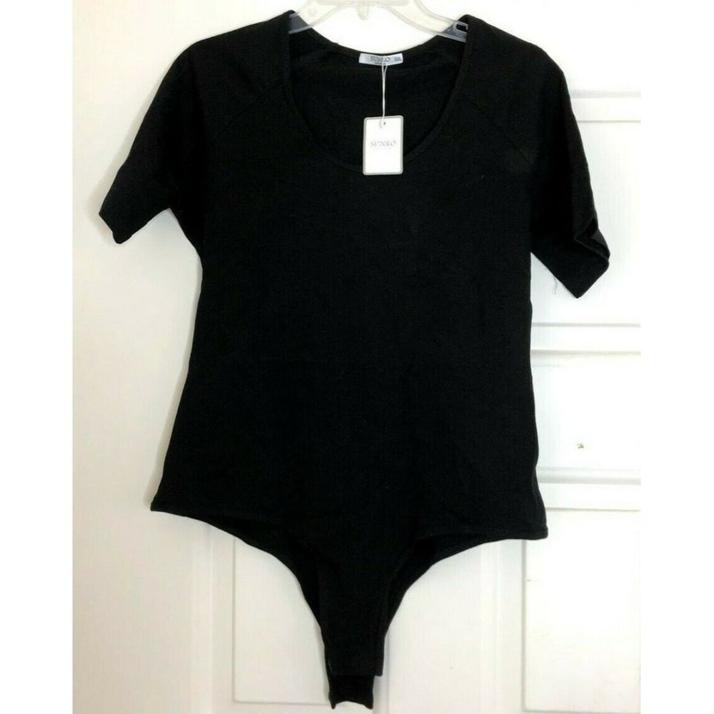 SUNRO Women's Sexy Short Sleeve Scoop Strechy Ribb